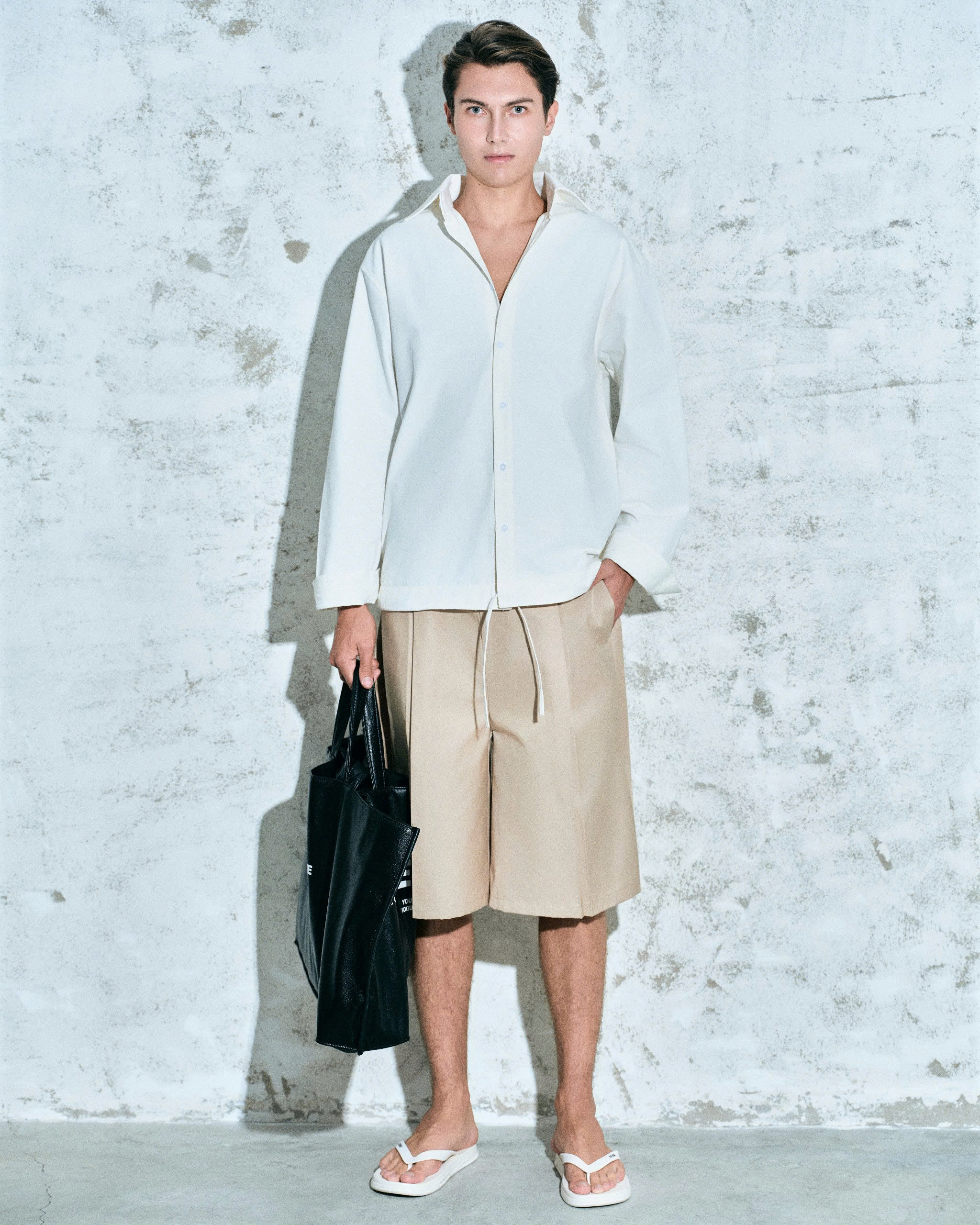 DRAWSTRING WIDE SHIRT - ảnh 4