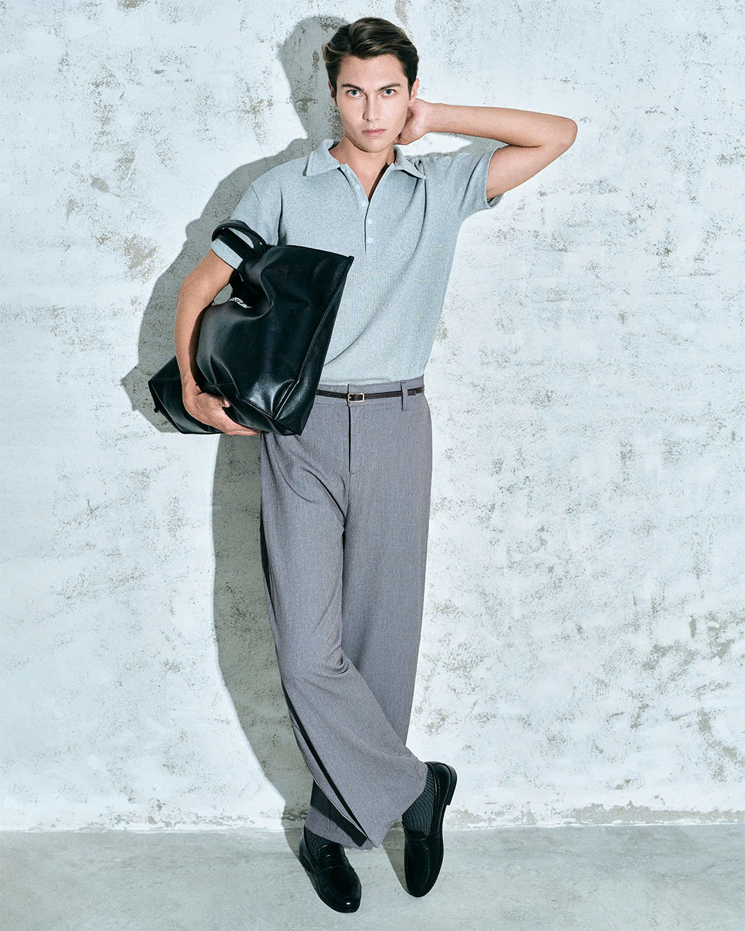 STRAIGHT-LEG PLEATED TROUSERS - ảnh 5