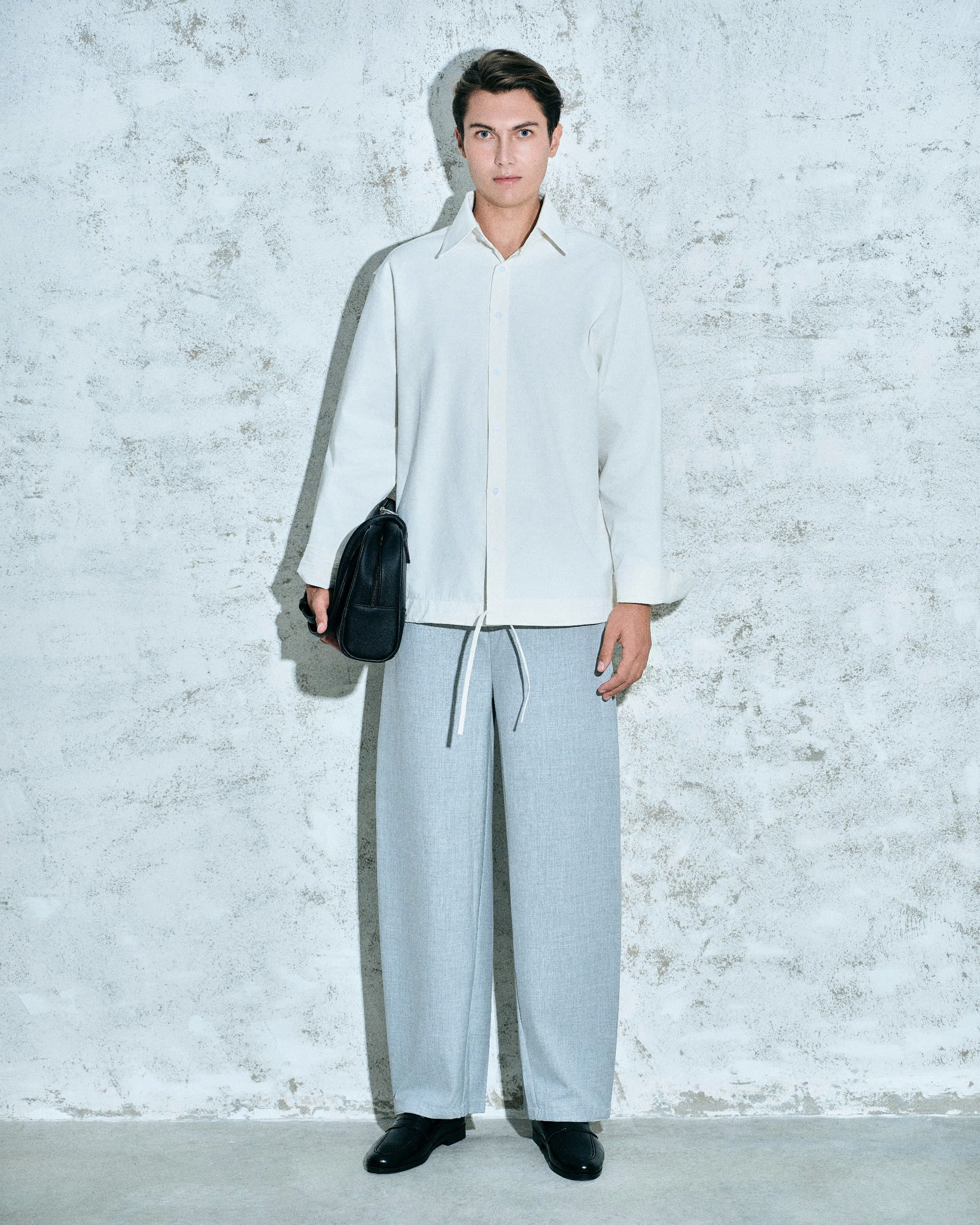 STRAIGHT-LEG PLEATED TROUSERS - ảnh 3